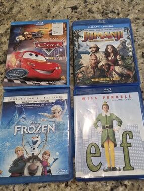 Blu-ray Kids Family Collection Elf, Frozen, Jumanji, Cars Disney Pixar Movies